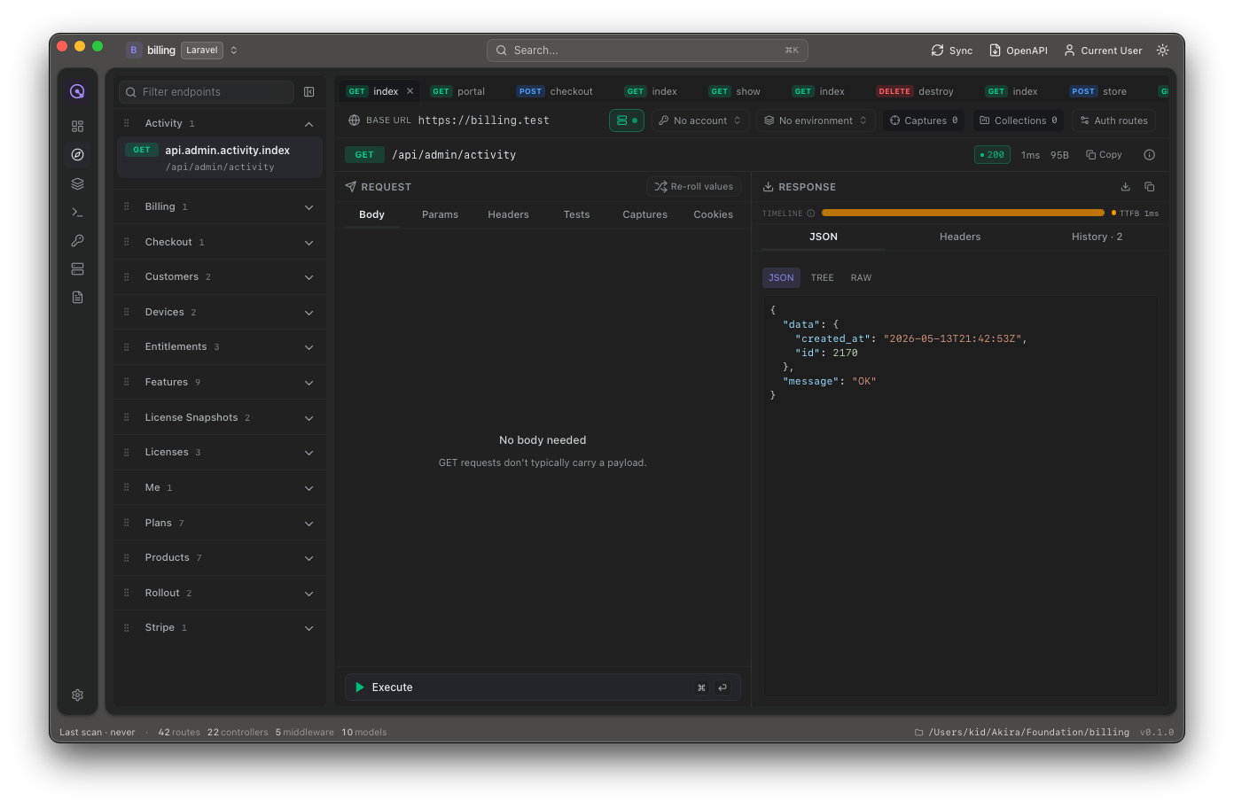 Spectra API inspector